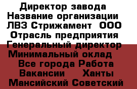 Директор завода › Название организации ­ ЛВЗ Стрижамент, ООО › Отрасль предприятия ­ Генеральный директор › Минимальный оклад ­ 1 - Все города Работа » Вакансии   . Ханты-Мансийский,Советский г.